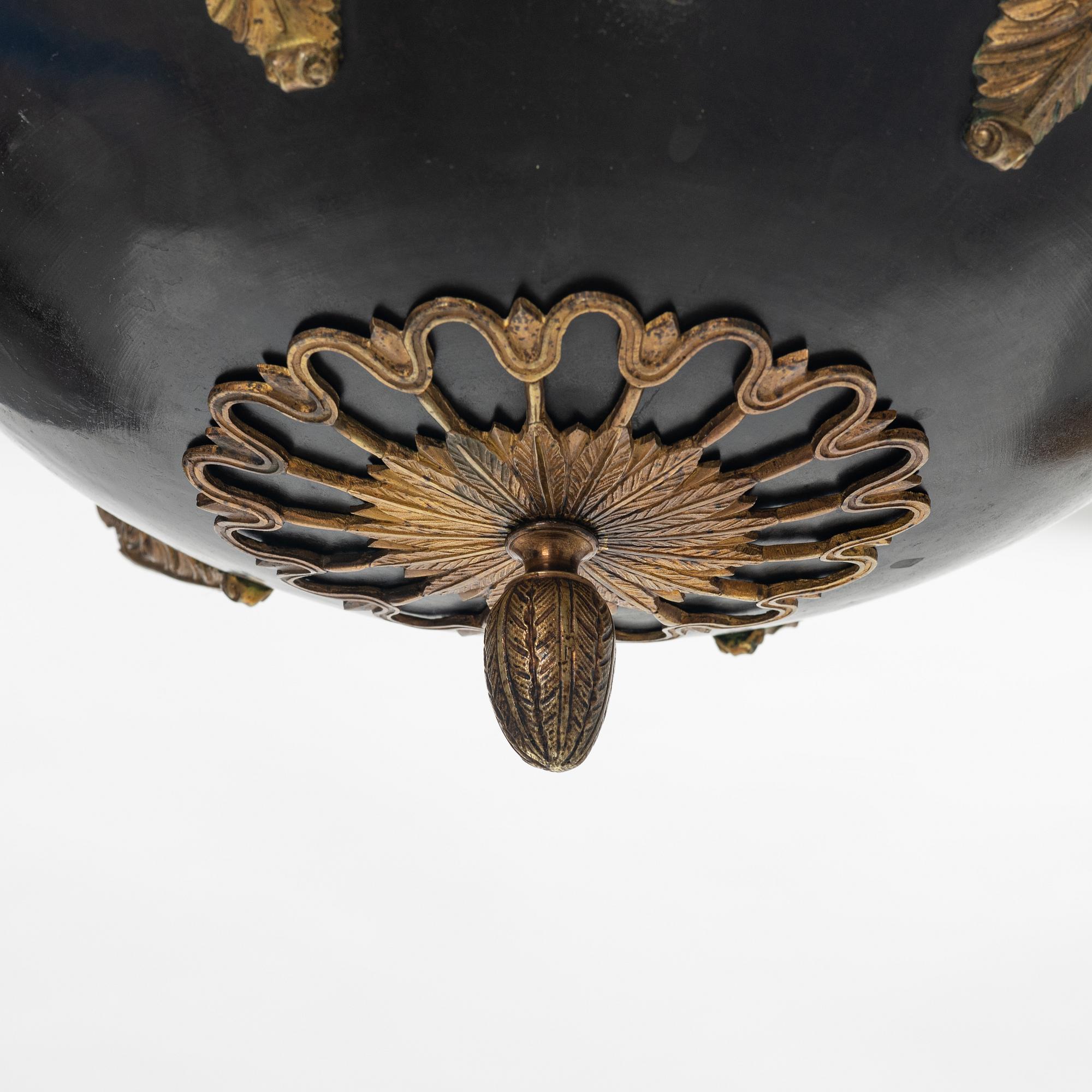 A Swedish  Empire style six light hanging-lamp, late 19th century /year 1900.
