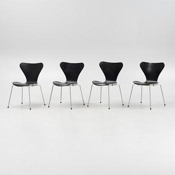 Arne Jacobsen, stolar, 4 st, "Sjuan", Fritz Hansen, Danmark.