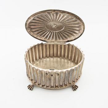 Text: "Pehr Zethelius sugar box silver Stockholm 1797 Gustavian".