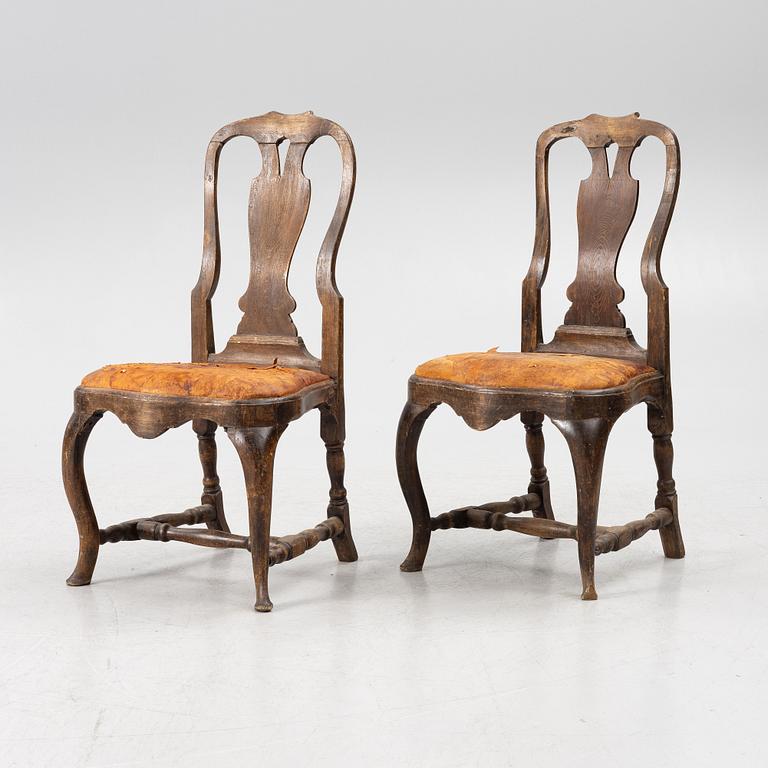 A pair of late 18th century Rococo chairs.