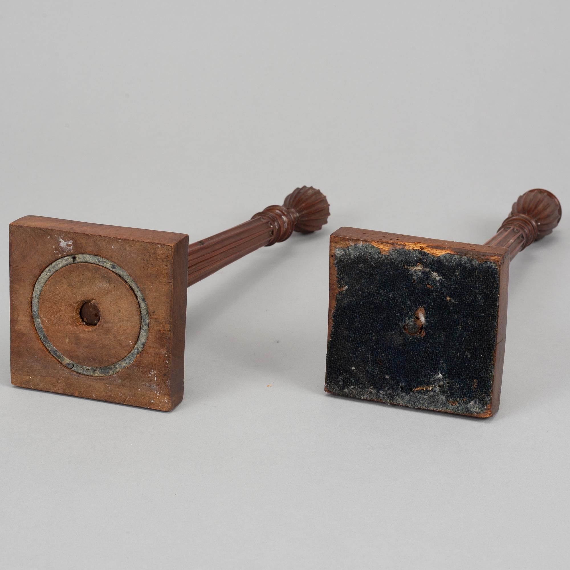 Two candlesticks, probably England. Early 19th century.