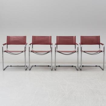 Four arm chairs by Mart Stam, Fasem, Italy.