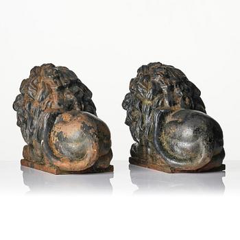Anna Petrus, a pair of cast iron water spouts, Näfveqvarns bruk, Swedish Grace.