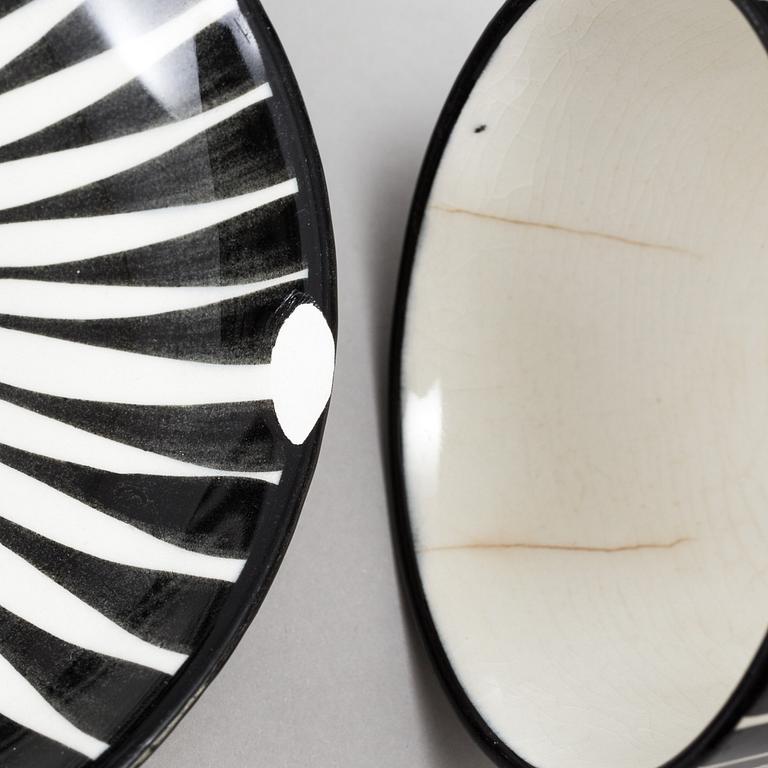 EUGEN TROST, kaffeservis, 10 (12) delar, flintgods, "Zebra", Upsala-Ekeby Gefle, 1955-67.