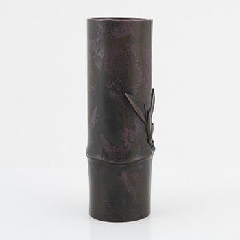 A Japanese bronze vase, 20th Century. With seal mark.