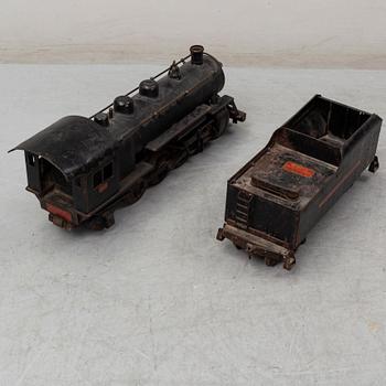 Buddy L Outdoor Railroad 1000 Pacific type locomotive and tender, pressed steel,Moline, USA, 1920s.