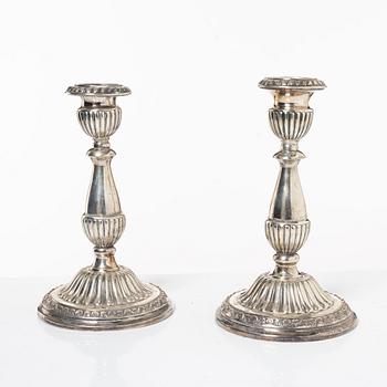 Ljusstakar, ett par, sterlingsilver, Camusso, Peru, 1900-tal.