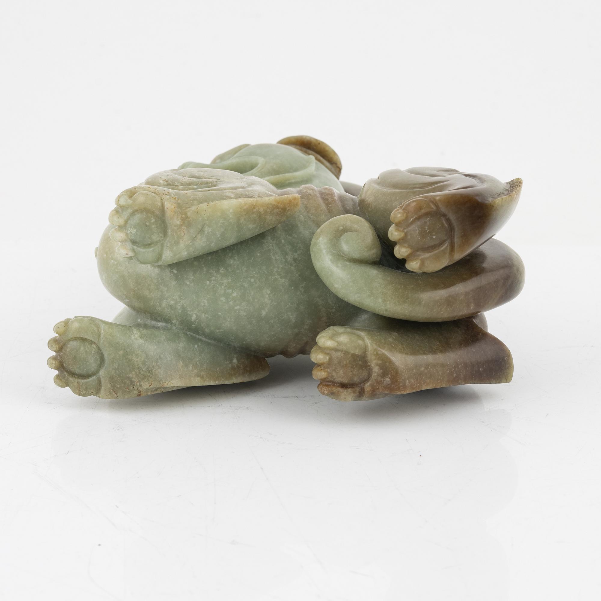 Skulptur, grön sten, Kina, 1900-tal.