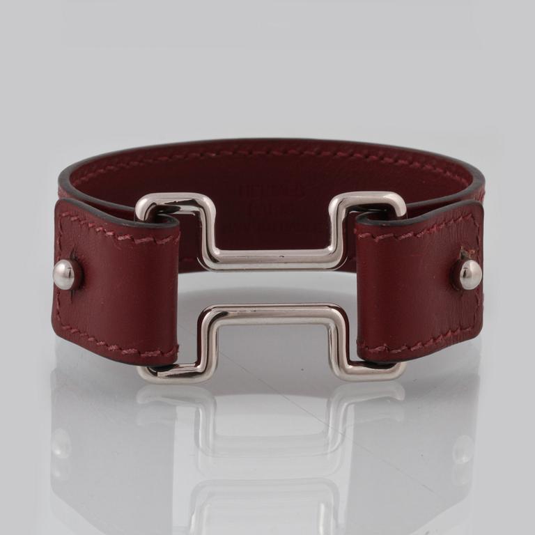 ARMBAND, stål samt läder, Hermès.