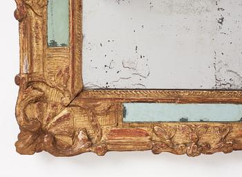 A presumably French Régence giltwood mirror, first part 18th century.
