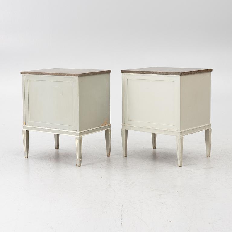 Bedside tables, a pair, Nordiska Kompaniet, early 20th century.