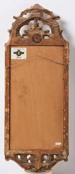 A pair of giltwood one-branch girandole mirrors by JP Larsson.