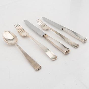 A SWedish 20th century set of  69 pcs of sivler cutlery Rosenholm mark of GAB Stocholm total weight 3190 grams.