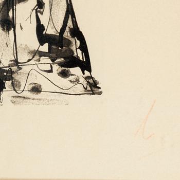 Salvador Dali, a woodcut, insignificantly signed.