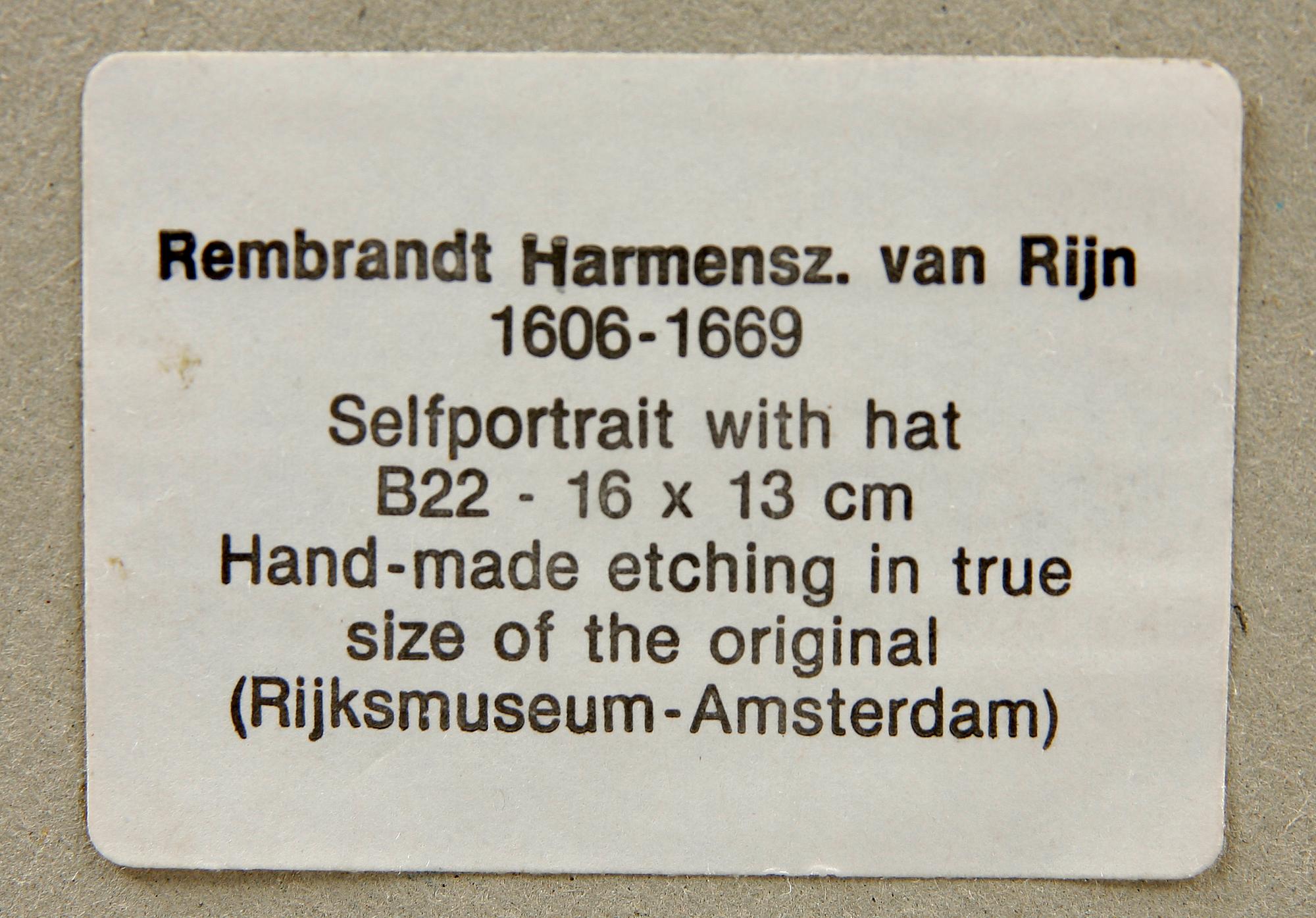 REMBRANDT HARMENSZ VAN RIJN, efter. Etsningar, 2 st.