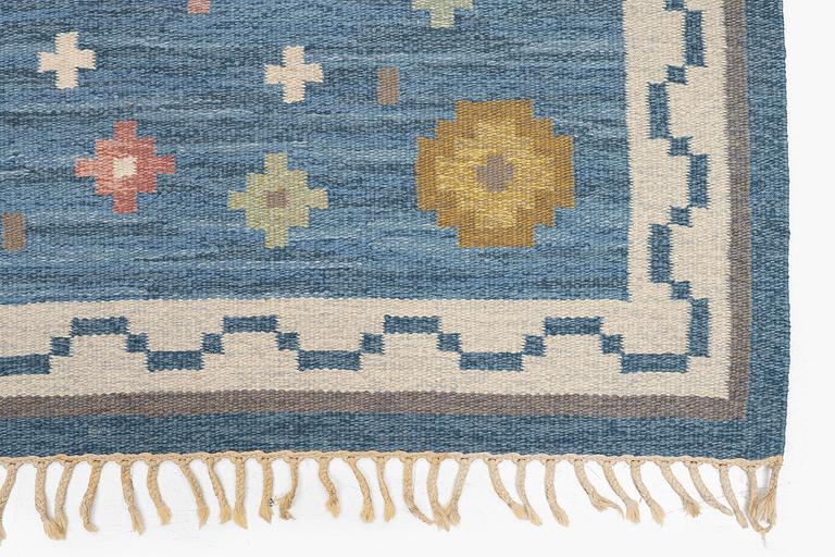 Anna-Greta Sjöqvist, a 'Blomsteräng' carpet, flat weave, c. 240 x 170 cm, signed AGS.