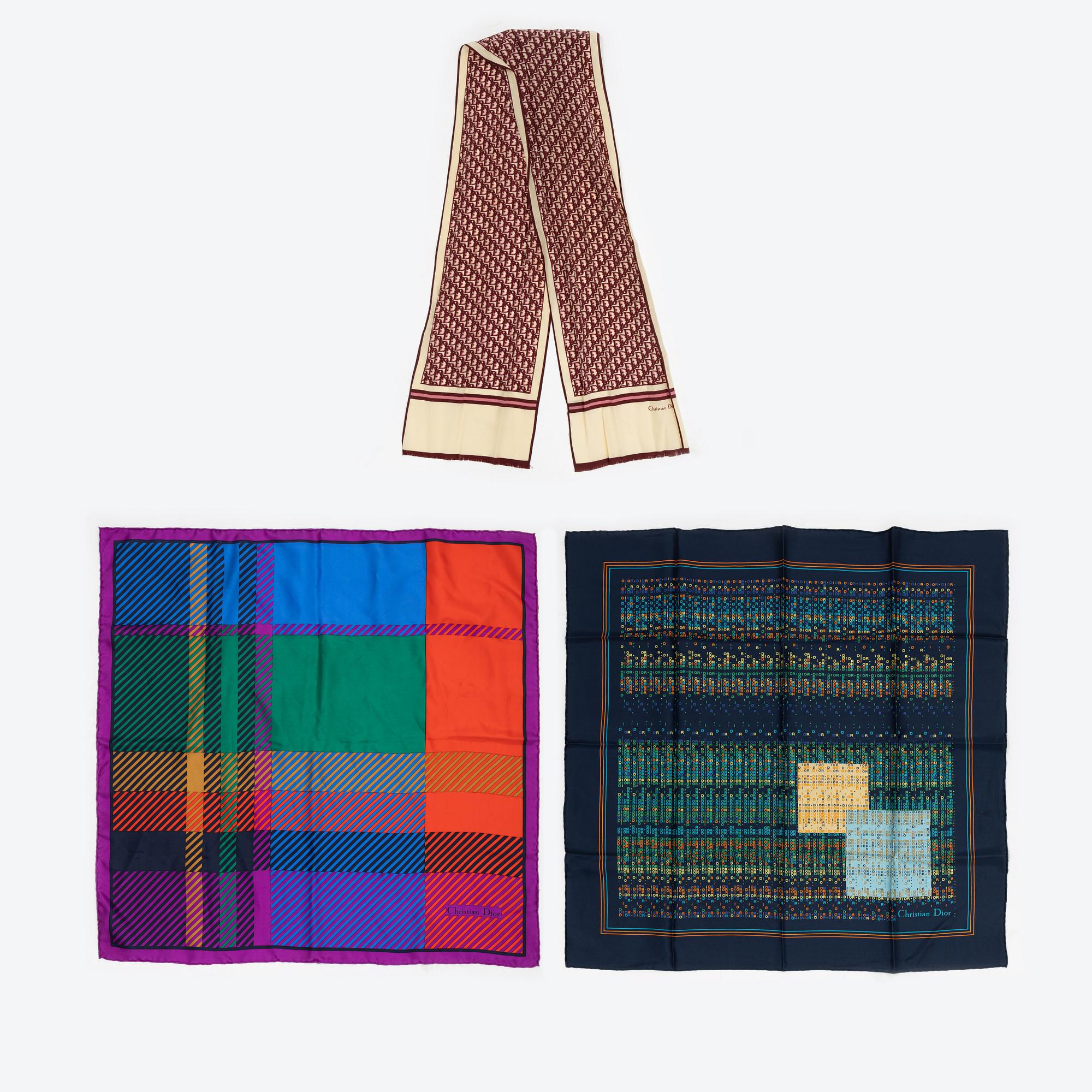 Christian Dior, scarves, 3 st.