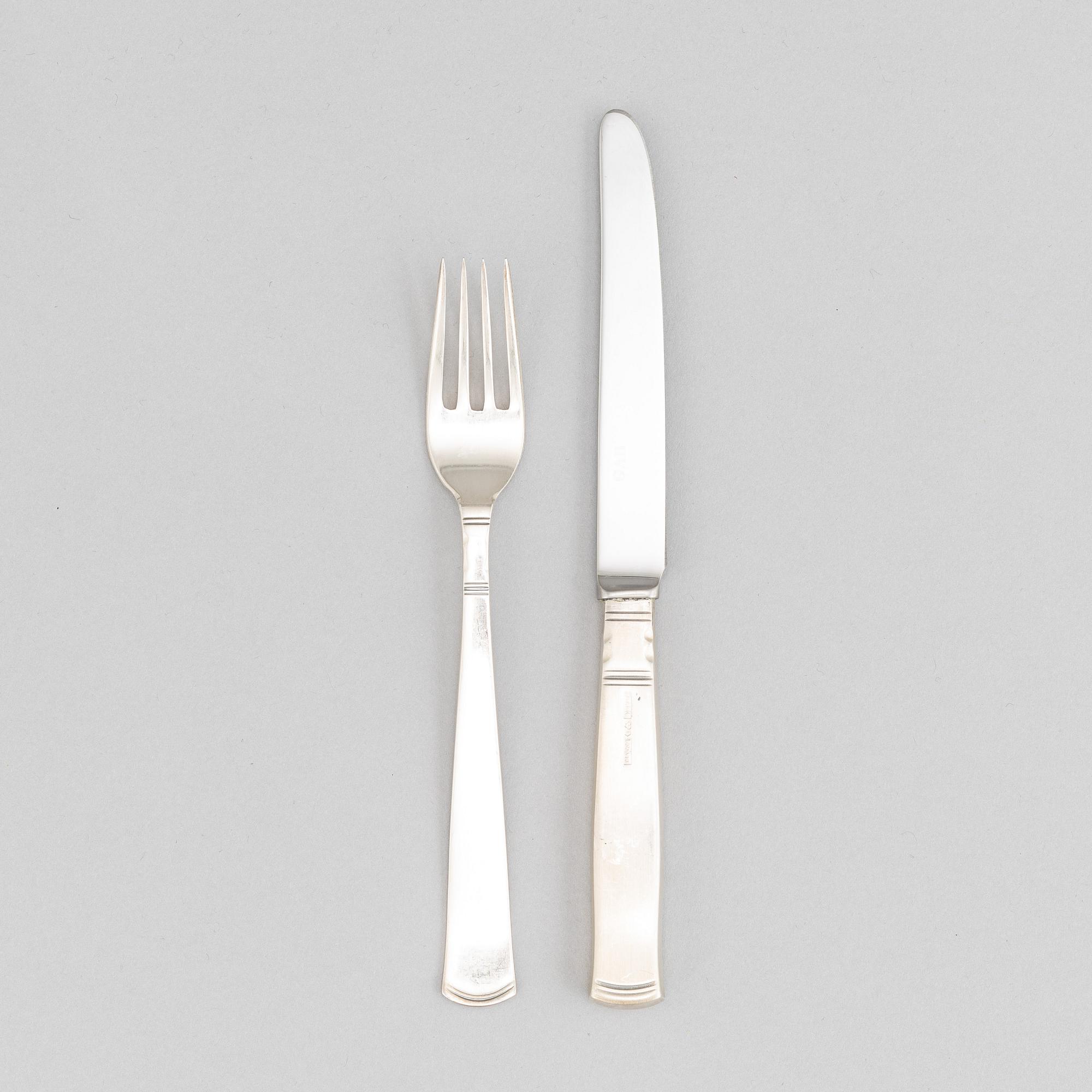 Jacob Ängman, a silver cutlery, 'Rosenholm', GAB (24 pieces).