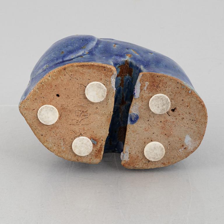 Ulla Kraitz, a stoneware sculpture, own studio, Fogdarp.