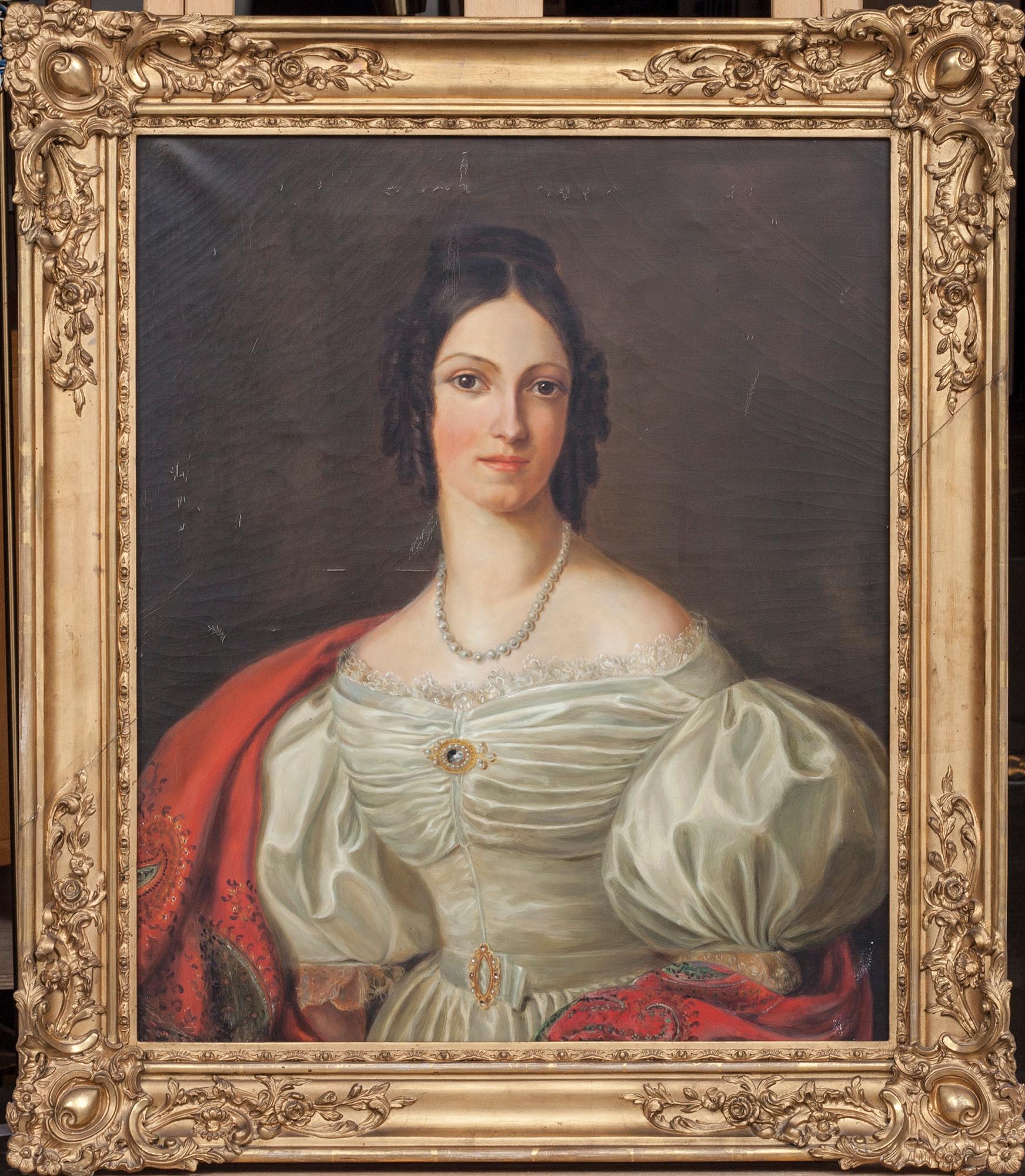 OKÄND KONSTNÄR, olja på duk, utförd 1927. Kopia efter Sophie Adlersparre 1836.
