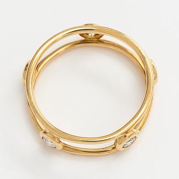 Tiffany & Co, Elsa Peretti, ring, "Diamonds by The Yard", 18K guld och briljantslipade diamanter.