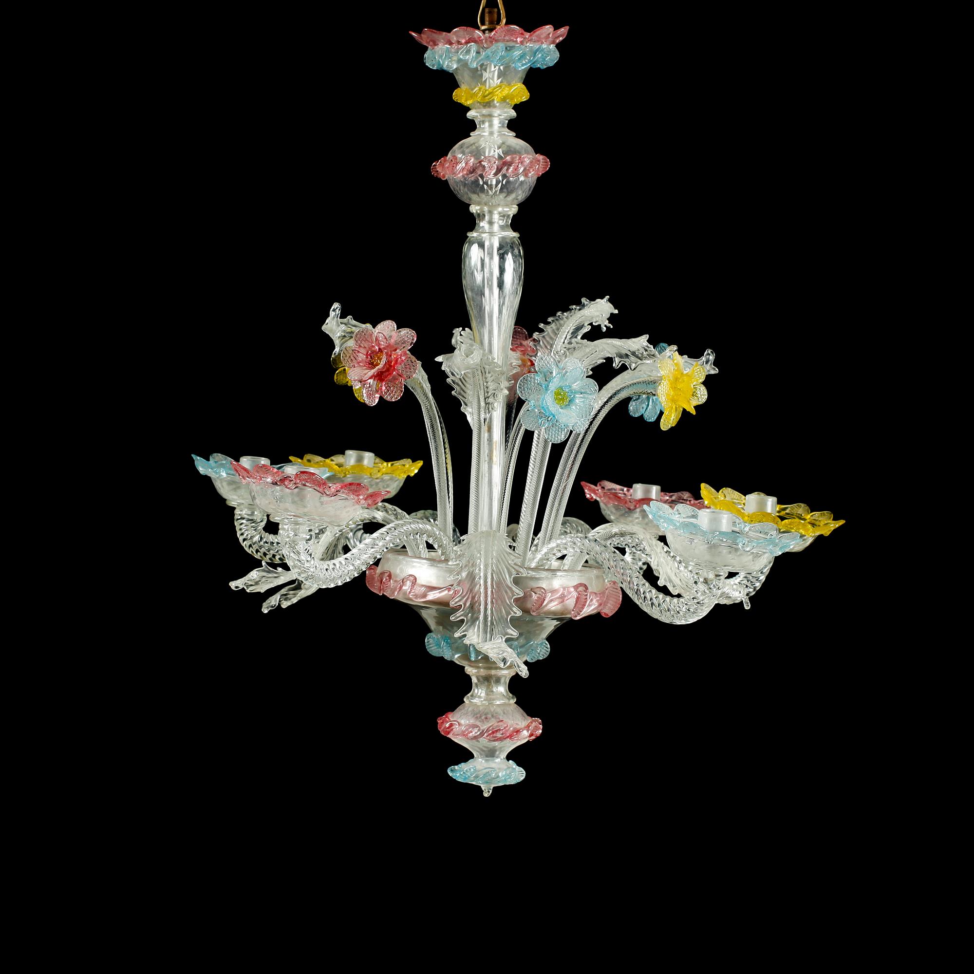 TAKKRONA, glas, Murano, 1900-talets första hälft. Höjd ca 74 cm.