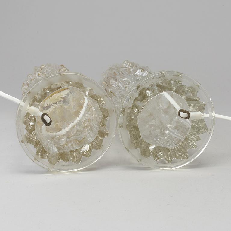 A pair of glass table light, 1960's.