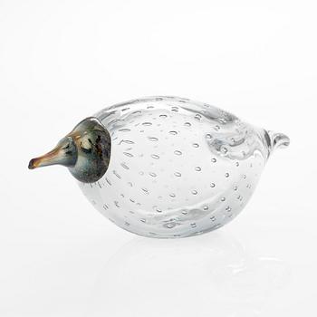 Oiva Toikka, a 'Pearl' glass bird, signed O. Toikka Iittala.