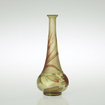 An Eugène Michel Art Nouveau cameo glass vase, France.