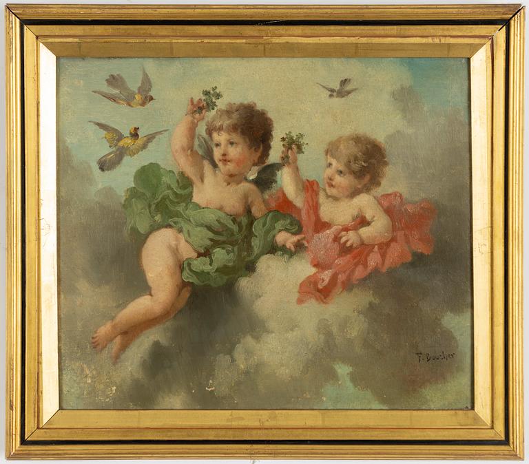 Francois Boucher, in the manner of.  Putti, a pair.