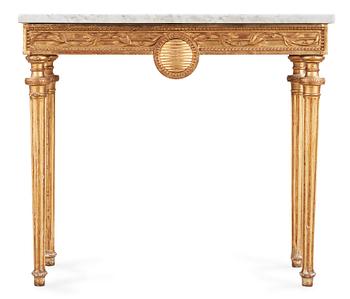 408. A Swedish Gustavian console table signed by P. Ljung.