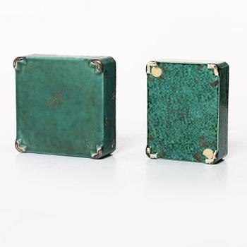 Wilhelm Kåge, four 'Argenta' stoneware boxes, Gustavsberg.