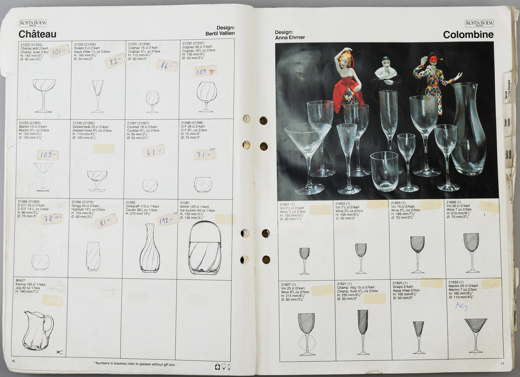 A lot of eleven books regarding Kosta and Kosta Boda glasbruk.