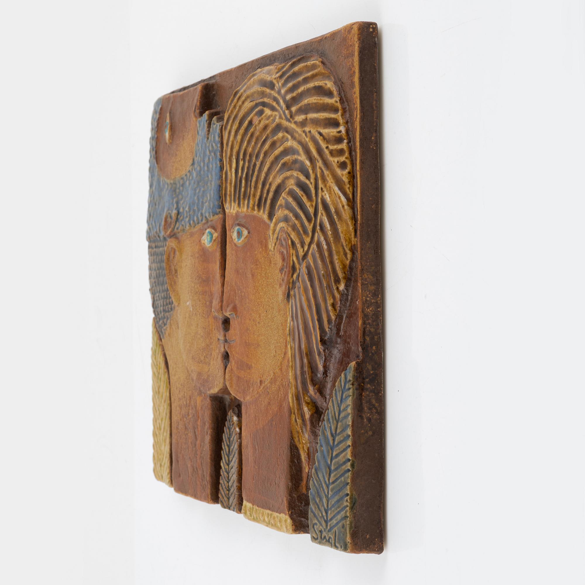 Stig Lindberg, a stoneware wall relief, Gustavsberg, Sweden.
