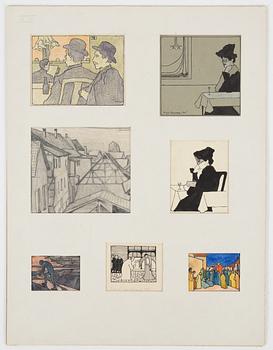 Birger Simonsson, portfolio with 62 drawings. watercolours, pencildrawings.