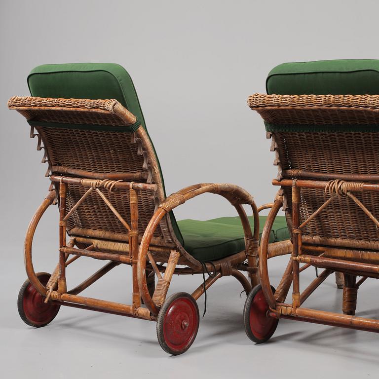 DÄCKSSTOLAR, ett par, 1930/1940-tal.