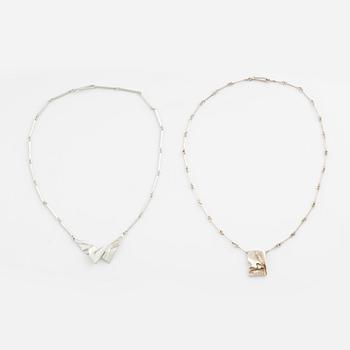 Lapponia, Smyckesset, örhängen 2 par, collier 2 st, samt  armlänk, silver.