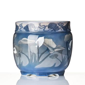 Carl Frederik Liisberg, a unique porcelain flower pot, Royal Copenhagen, Denmark 1896.