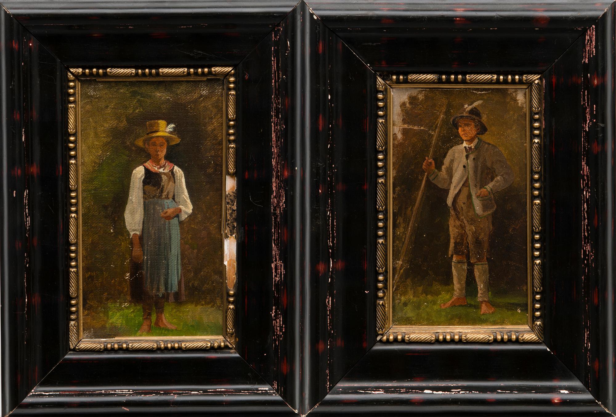 HJALMAR MUNSTERHJELM, attributed to, two oil paintings.