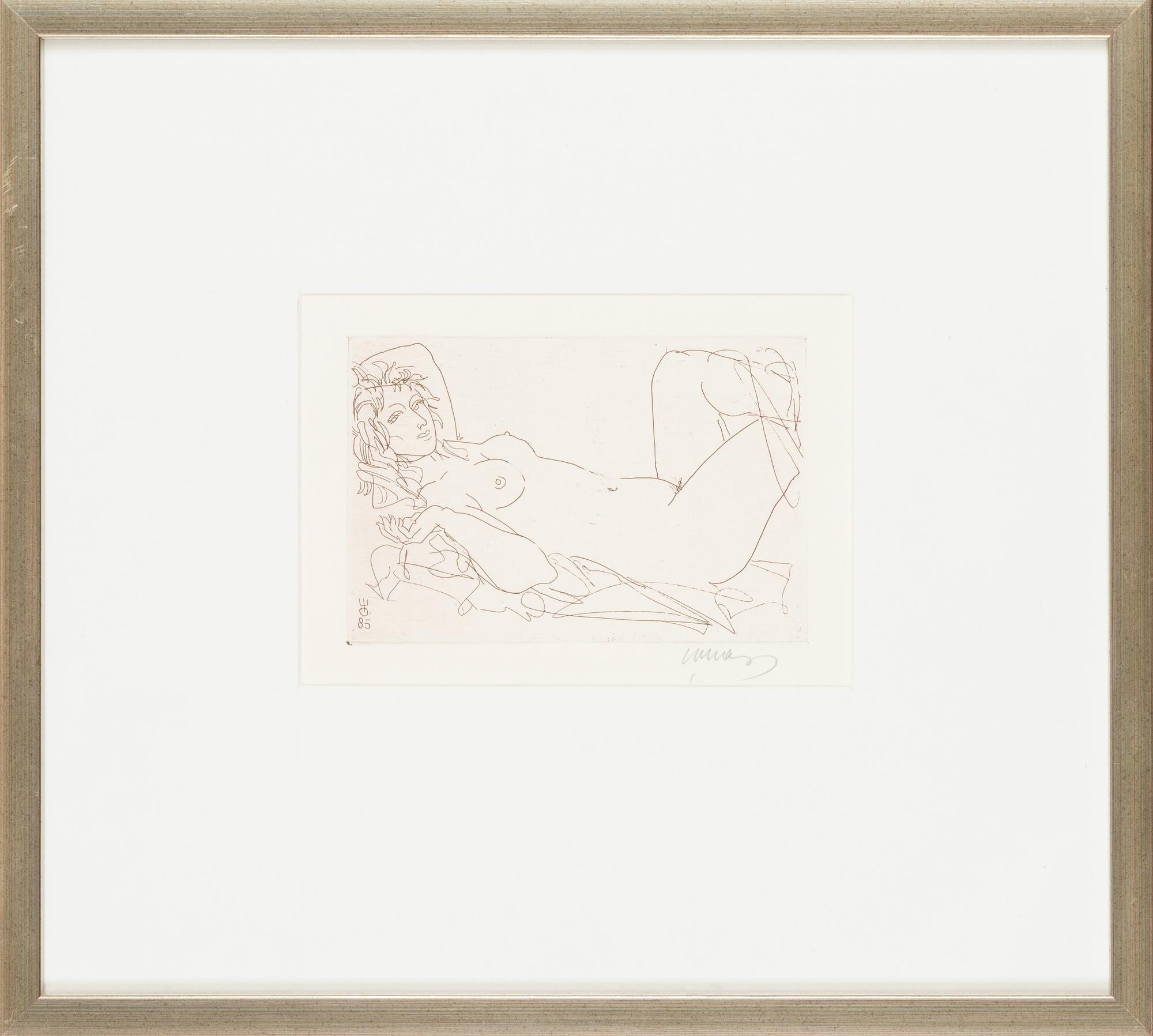 Evald Okas, etching, signed in pencil, dated -85.