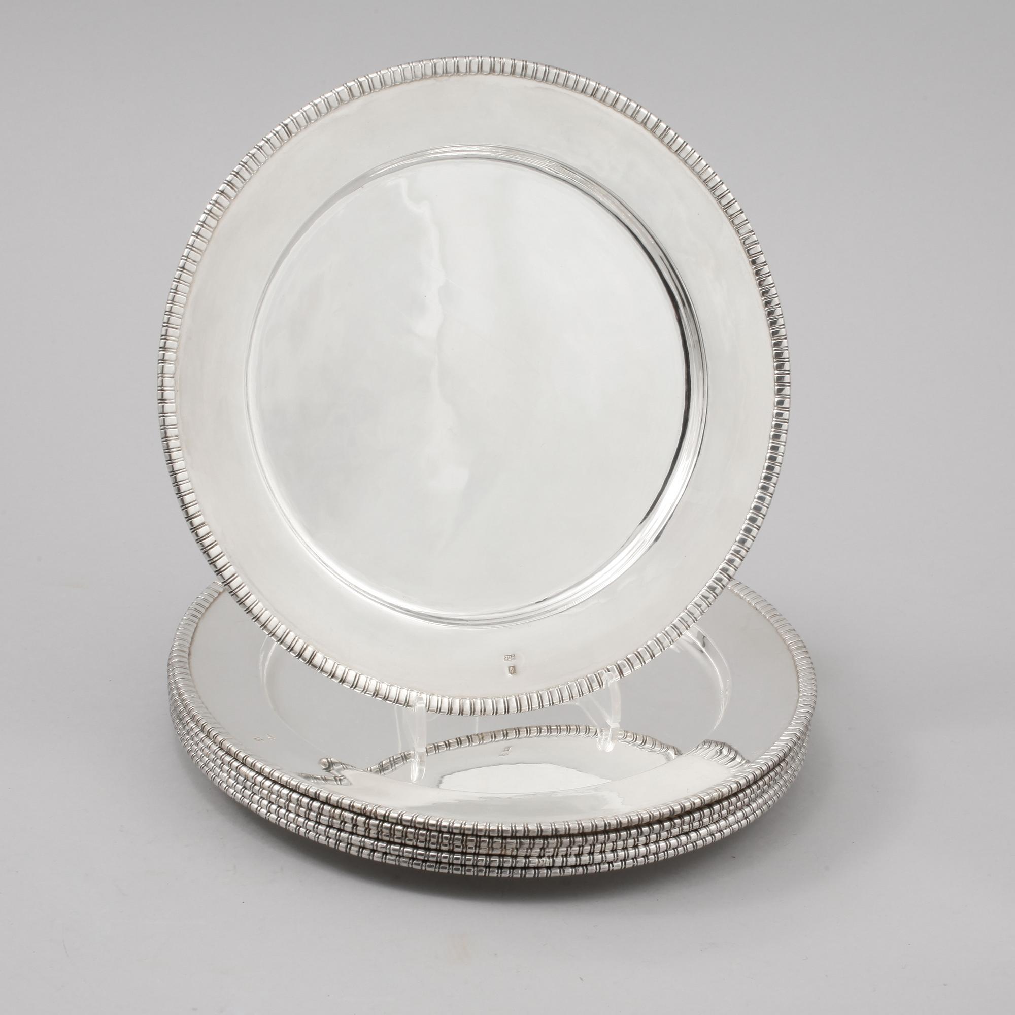 KUVERTTALLRIKAR, 6 st, sterlingsilver, 1900-tal, total vikt ca 2520 gram.