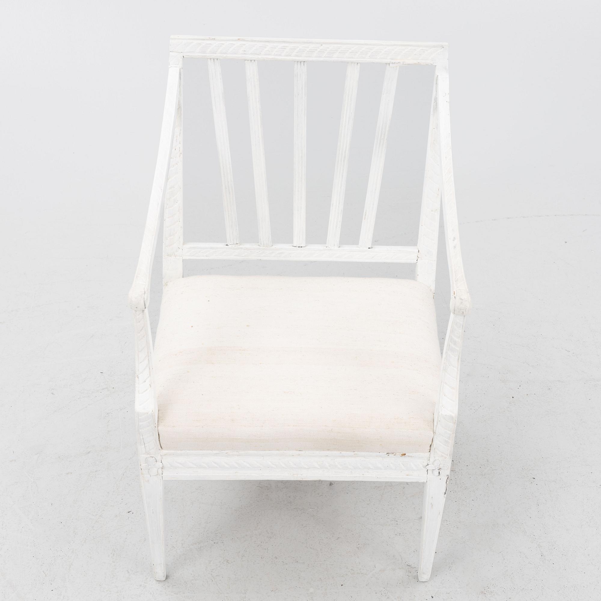 Karmstol, omkring år 1800, Sengustaviansk.