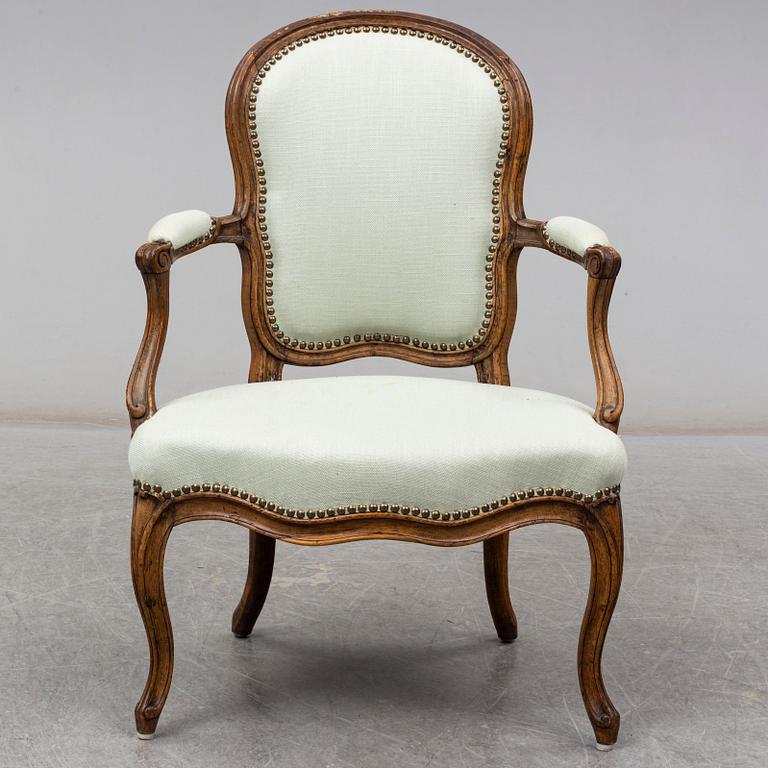 A French 18th century Louis XV armchair.