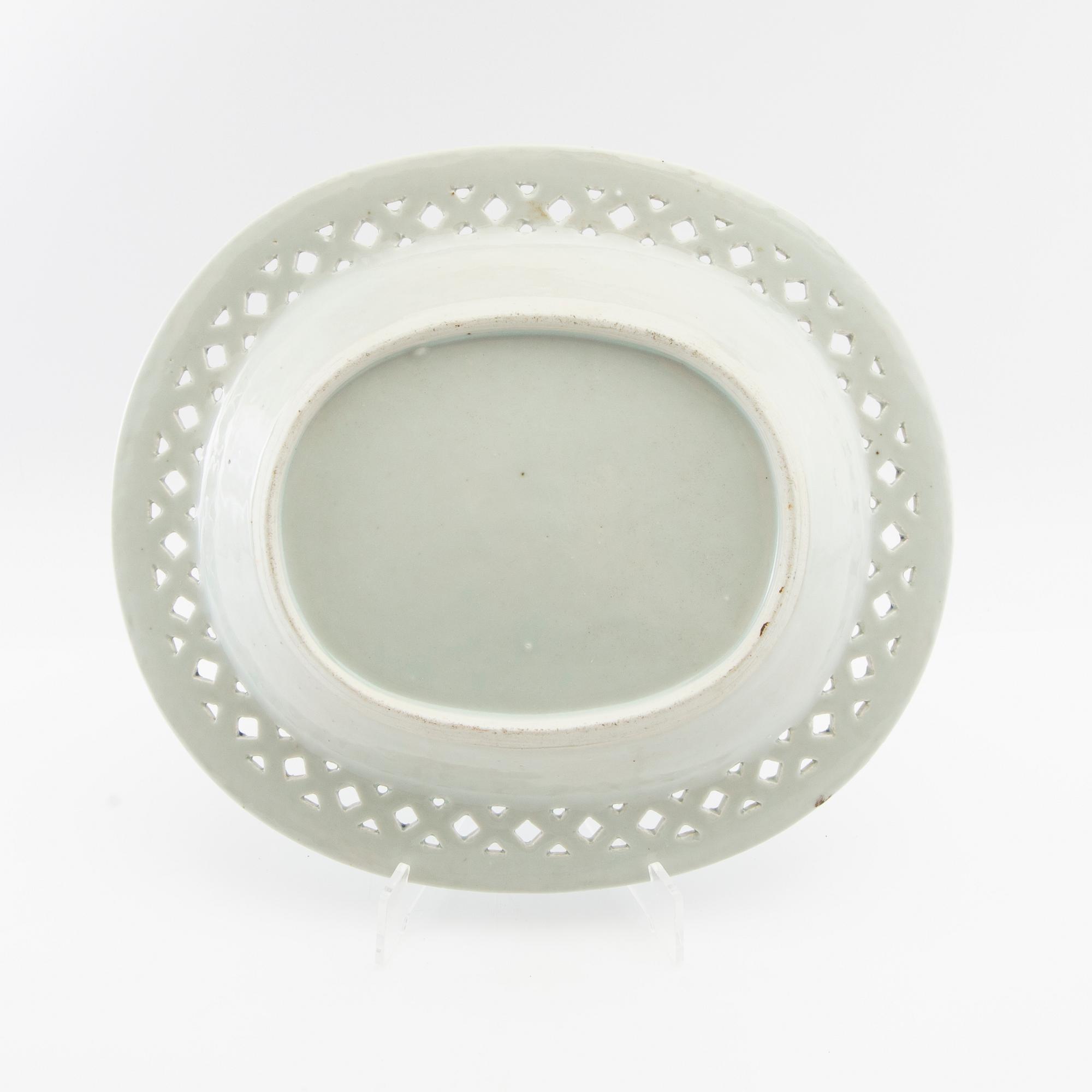 Galleried bowl with plate China circa 1800 porcelain.