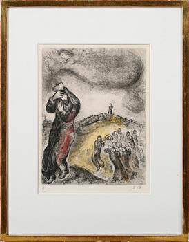 MARC CHAGALL, etsning med handkolorering, signerad M.Ch, och numrerad 68/100.
