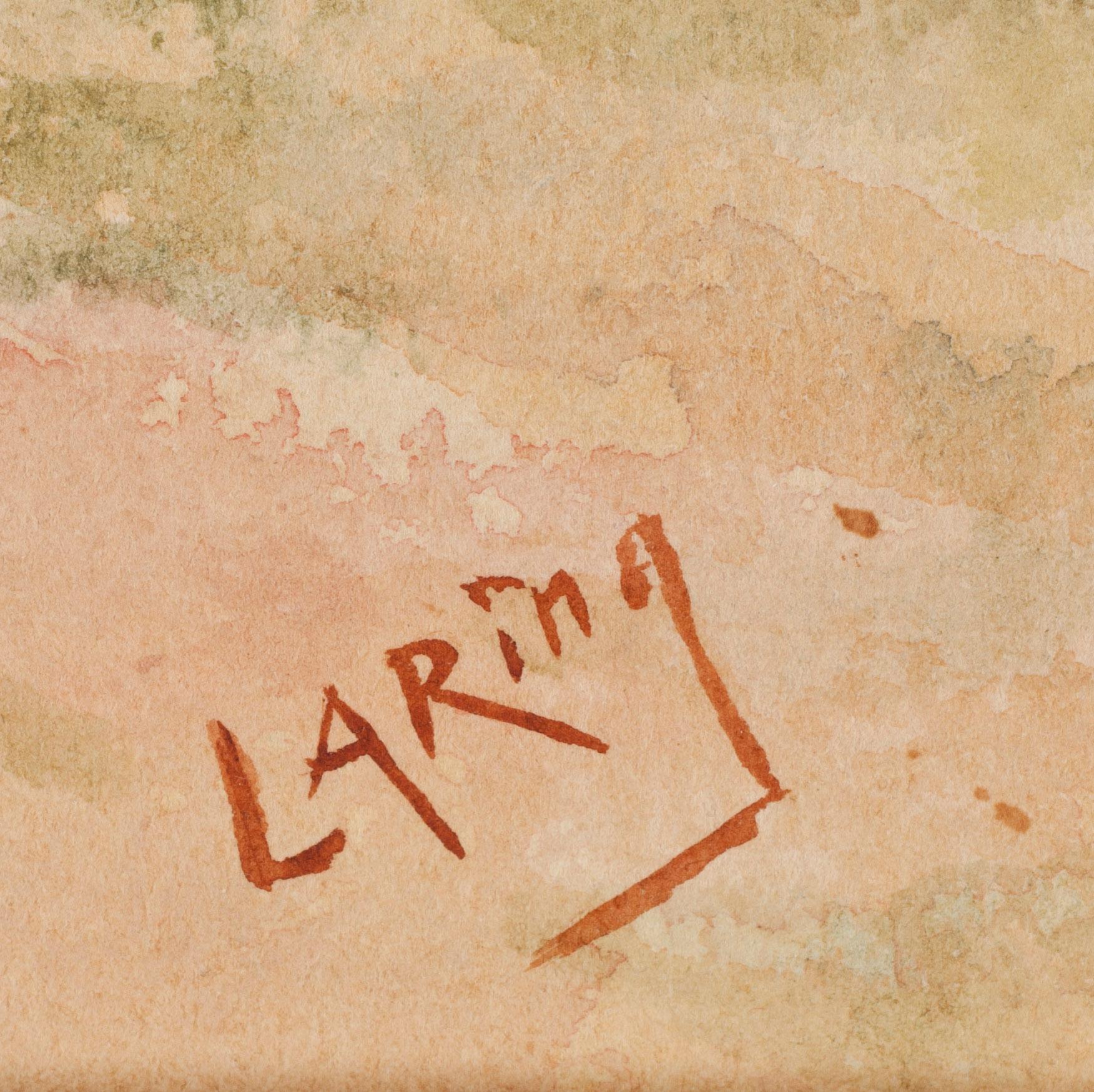 LAURITS ANDERSEN RING. Olja på papp-pannå. Sign LA Ring.