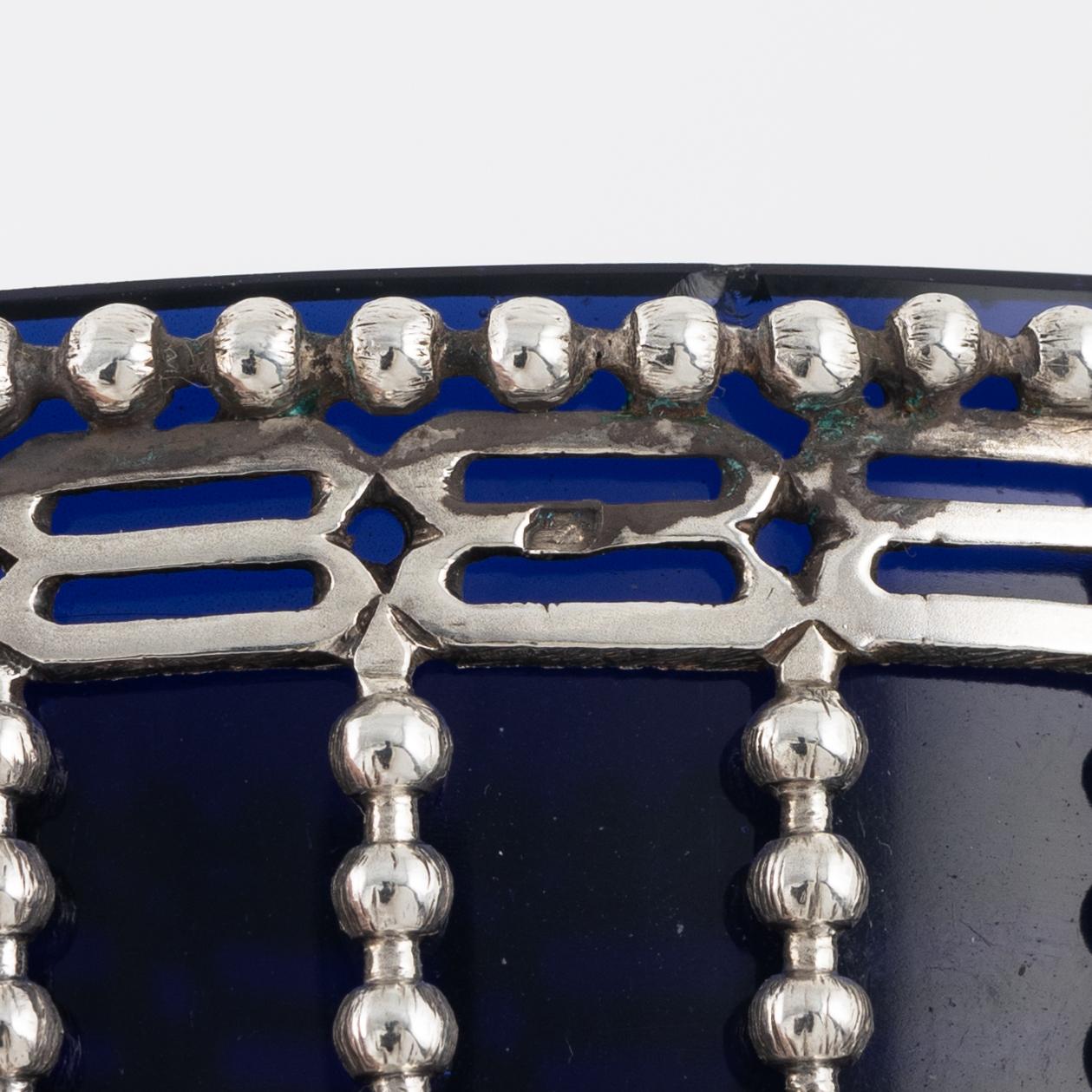 A Pair of Silver Salt Cellars, 18th century, likely Brussels, later tax stamps Linz, Austria 1806-7.