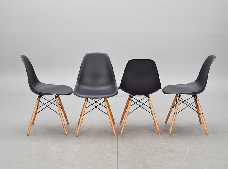 STOLAR, 4 st, "Plastic chair", Charles & Ray Eames, Vitra, 2000-tal.