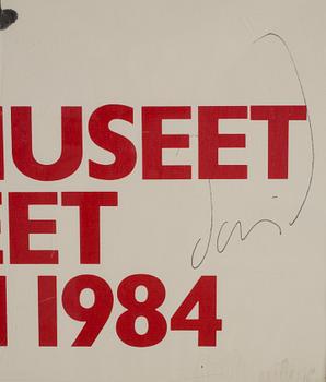 DAWID (BJÖRN DAWIDSSON), utställningsaffisch, Moderna Museet, 1983-84, signerad.