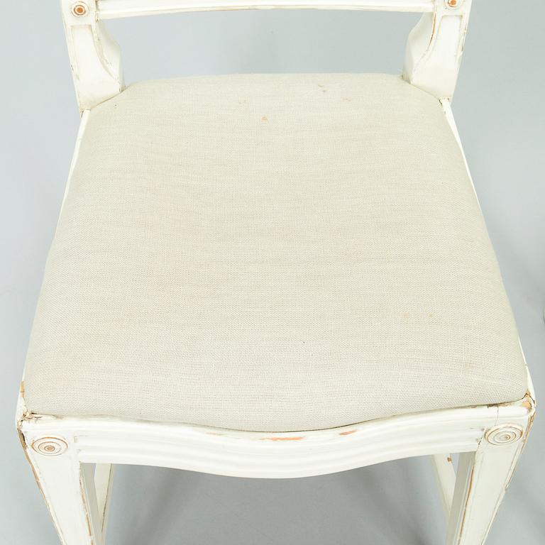 Stolar, 6 st, gustavianska, stockholmsarbete, sent 1700-tal.